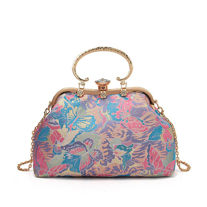 Unique Design Shell Bag With Chain Strap And Butterfly Flower Decoration Women's Handbag