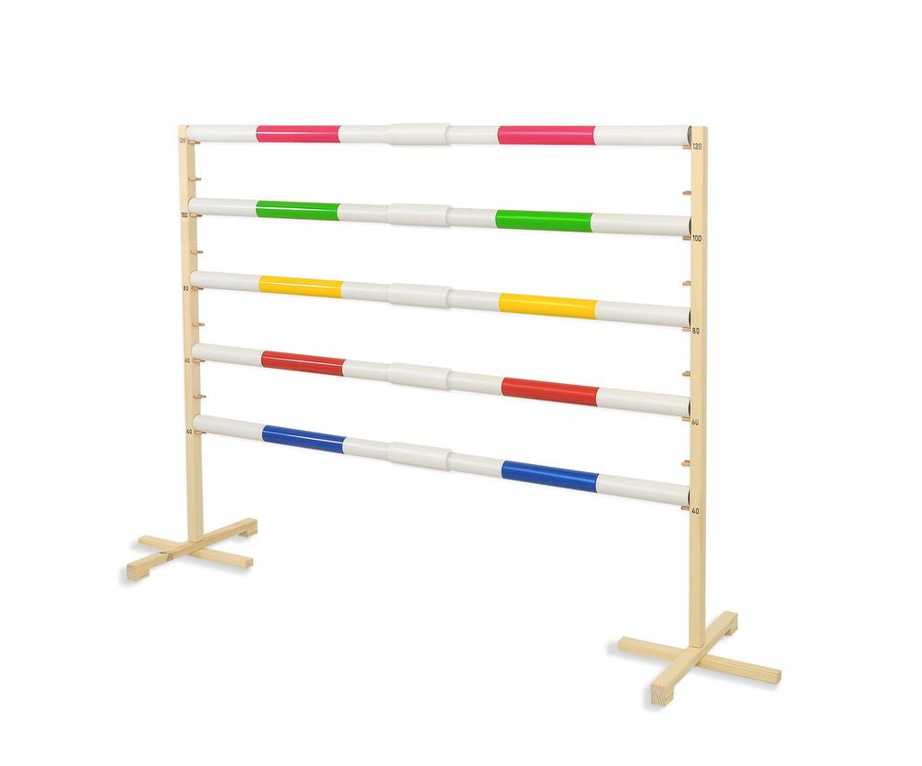 Jumping obstacle for Hobby Horse 160cm, h-120 cm, two beams green and blue