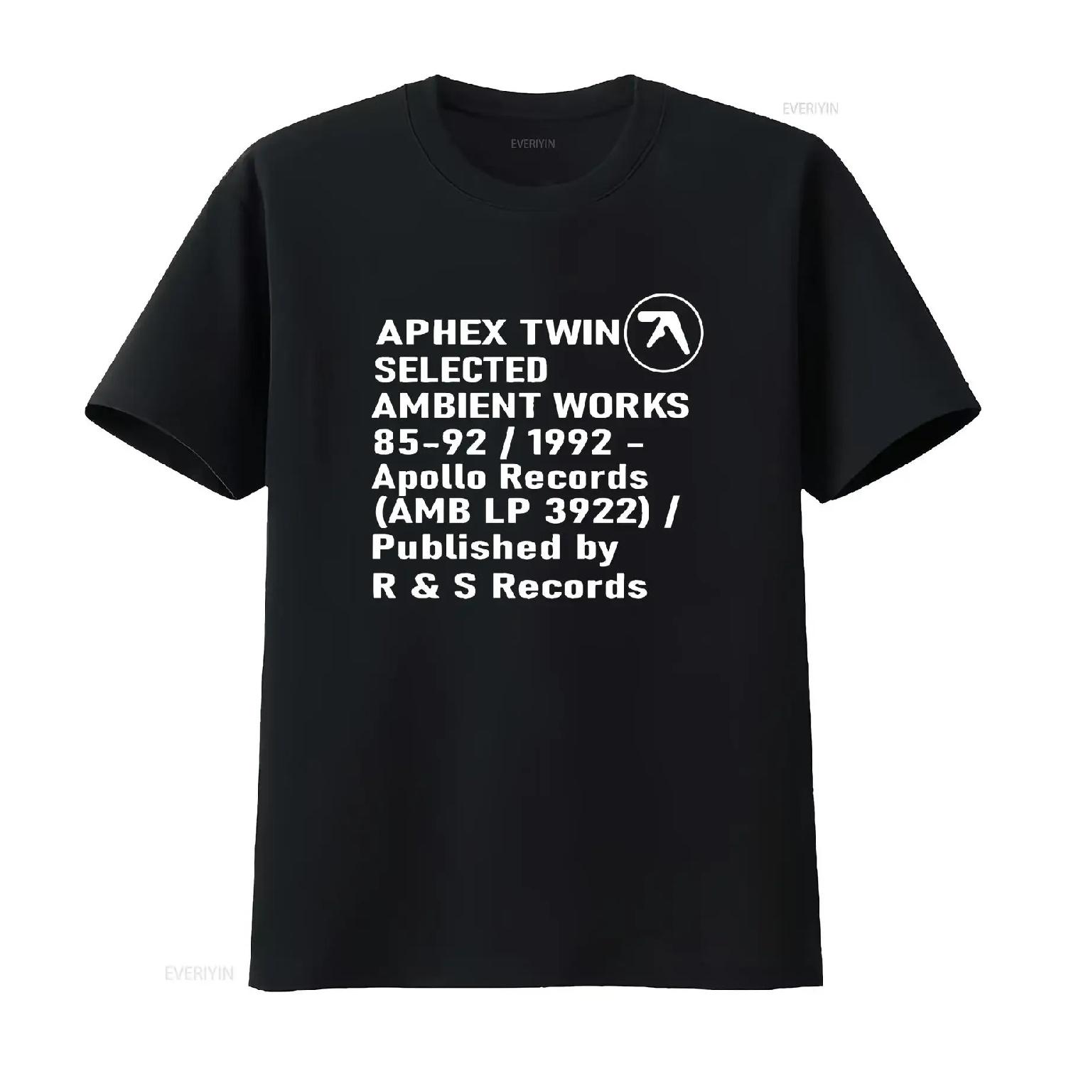 Aphex twin ambient works Хлопковая футболка высокого качества винтажная Стирка Мягкая Унисекс Стильная уличная мода homme Растягивающаяся мода S чёрный