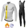 Thermal Long Sleeve Cycling Jersey Bib Tights Set Road Bike Riding Winter Warm Fleece-Lined Performance Gear