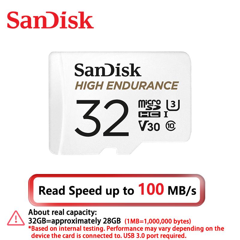 

Карта памяти SanDisk 256 ГБ, карта Micro SD высокой выносливости V30 U3 4K, 32 ГБ 64 ГБ 128 ГБ 512 ГБ, карты TF для видеорегистратора, систем домашнего видеонаблюдения, DVR 32GB