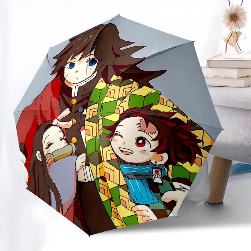 1pc Outdoor Umbrella with Anime Characters, Automatic Opening/Closing, Portable 3-Fold Design, 8-Bone Iron Frame - Perfect for Fans, Travel, Dail