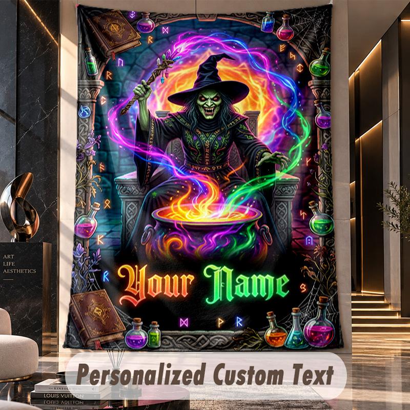 Witchcraft (158) Theme Custom Tapestry Personalized Custom Name Text Wall Hanging Tapestry Home Decor Background Cloth