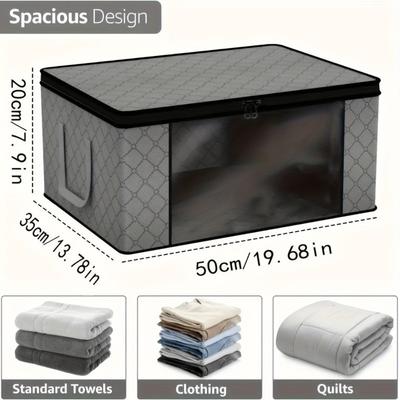Borsa per riporre trapunte con finestra trasparente in tessuto non tessuto Organizer per vestiti e biancheria da letto Borsa per imballaggio per traslochi Contenitore pieghevole per piumoni