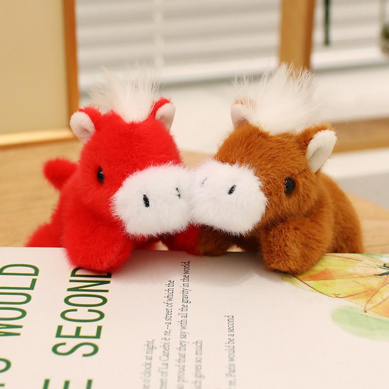 Cute Simulation Magnetic Pony Refrigerator Sticker Plush Toy Doll Pony Zodiac Horse Doll Children'S Cloth Doll