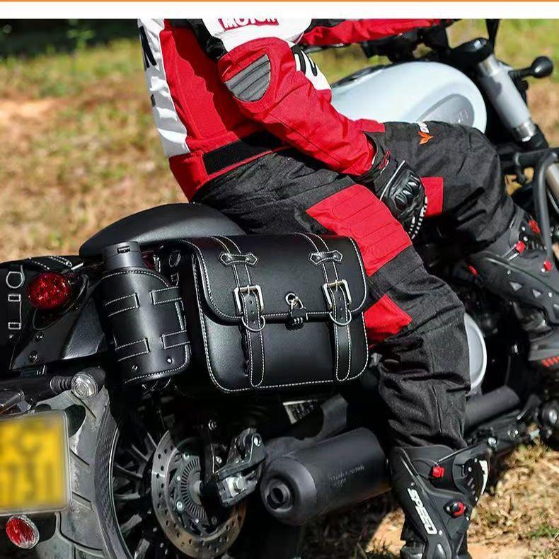Electric Bike Motorcycle Side Bag Modified Retro Knight Bag Golden Girard Saddle Bag Side Universal Waterproof Hanging