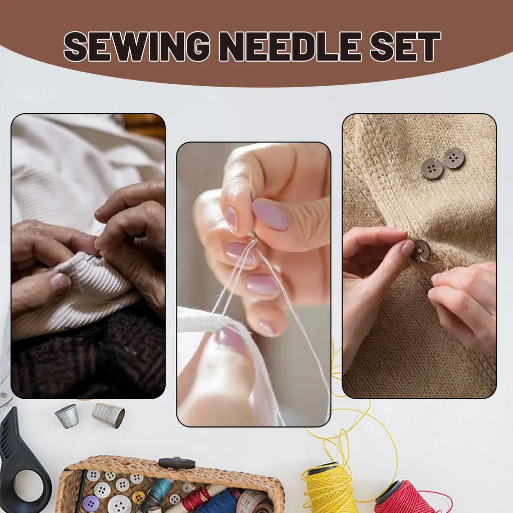 40/80/120PCS Blind Needle Set Elderly Needle-side Big Hole Hand Steel Sewing Needless Threading Household DIY Sewing Needles