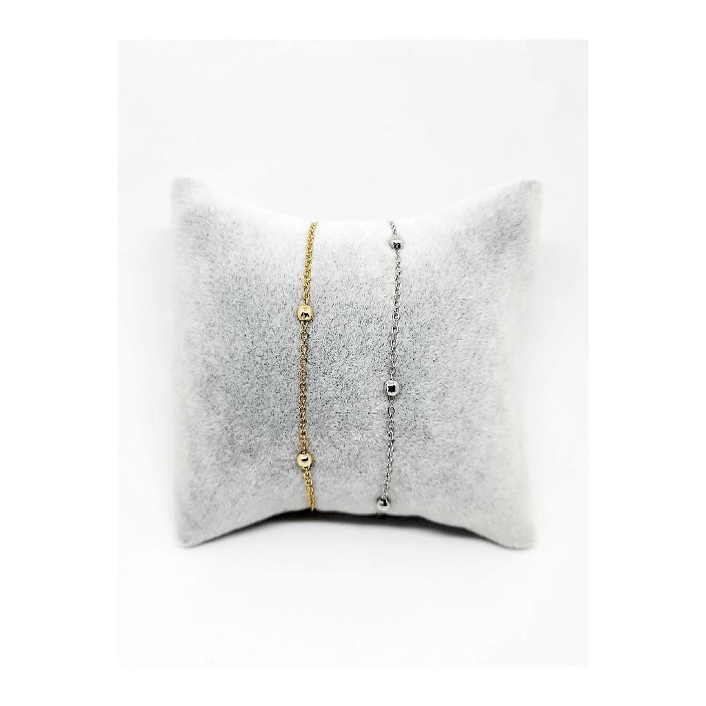 Set mit 10 silberfarbenen Kettenarmbändern