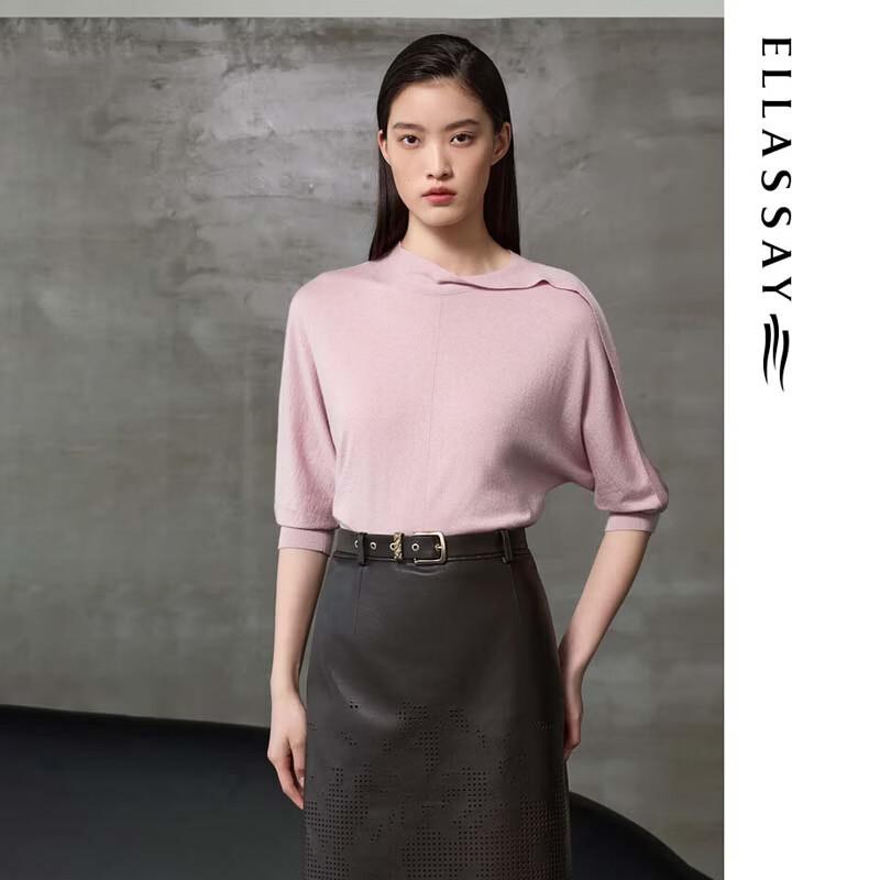 ELLASSAY Asymmetric Petal Sleeve Knit Top