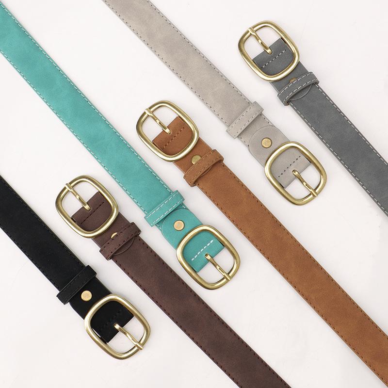 New Fashion Retro Women's Belt, Korean-style Trendy Antique Copper Pin Buckle Belt, Versatile Women's Jeans Belt