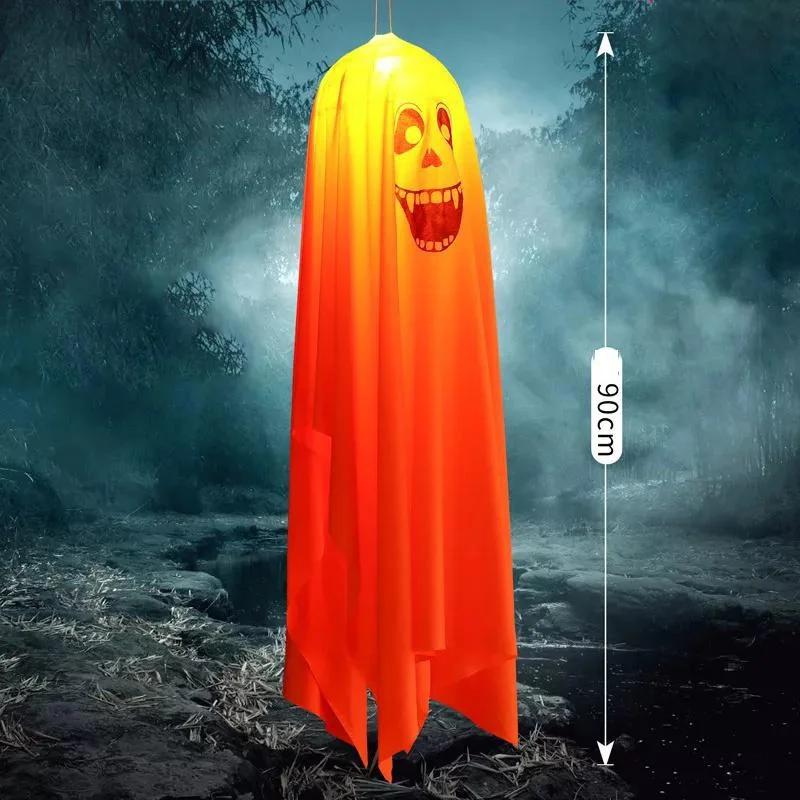 Halloween Decorative Lights Fabric Ghost Light Outdoor Scene Atmosphere Props for Backyard Garden Decor Horror Ghost LED Lights