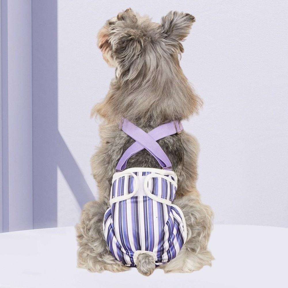 Striped Design Dog Diaper Suspenders Washable Pet Physiological Pants  Puppies Period