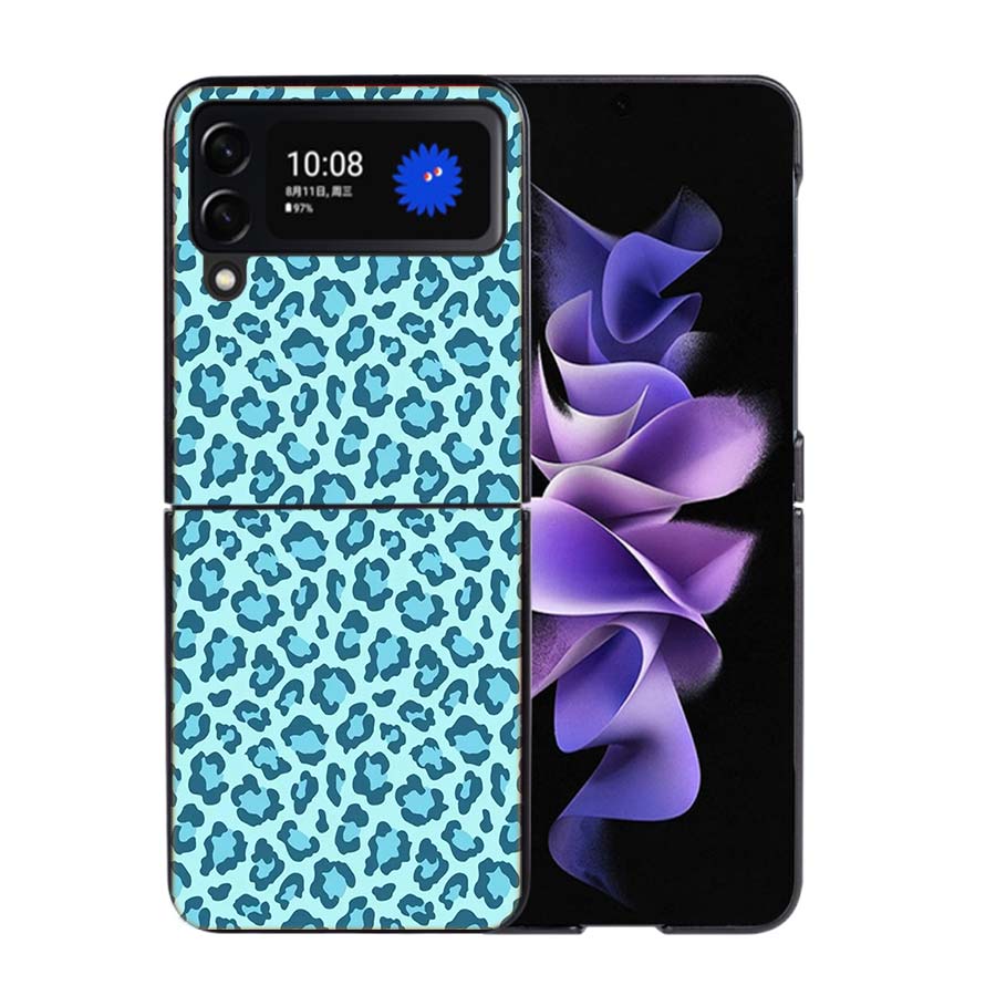 Fashion Tiger Leopard Print Panther Cool Phone Case For Samsung Z Flip 7 6 5G Galaxy Z Flip4 Z Flip5 Z Flip3 Coque Black Hard PC