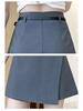 Women's Gray High Waist Irregular A-line Midi Skirt 2025 - Slimming, Casual, Spring/Autumn Fashion