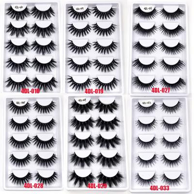 Natural Long Wispies Fluffy 4D  Faux Mink Hair False Eyelashes Full Volume Thick Eye Lash Extension