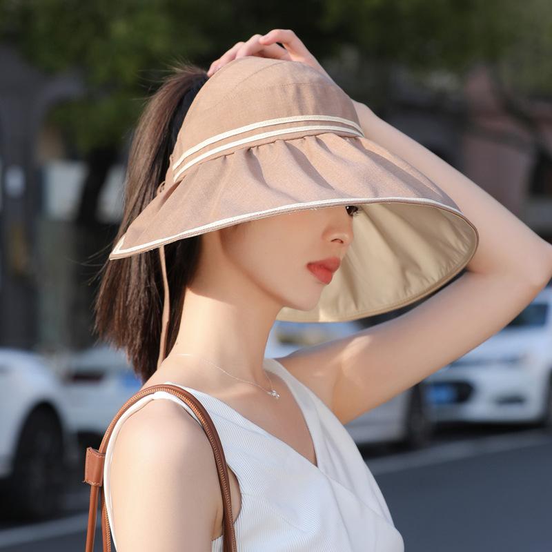 

Summer hat femininity bow big brim empty top hat versatile sun hat face protection sun hat tide average size