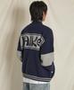 Waikei Colorblock Logo Zip-Up Cardigan Navy