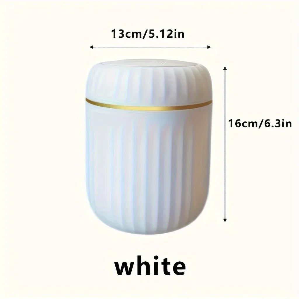 Luxury Press Top Mini Trash Can with Lid Creative Small Plastic Waste Bin for Office Living Room Bedroom Study Kitchen Desktop