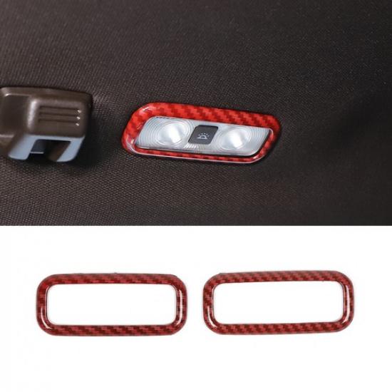 Rear Reading Lamp Switch Cover Trim 2* For Ford F-150 2015- Red Carbon Fiber