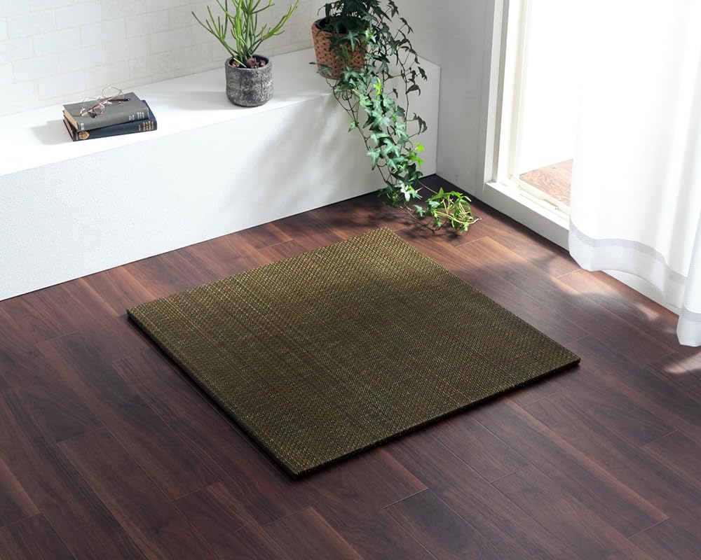 IKEHIKO Igusa Tatami Mat, Solid Color, Beautiful Tatami, Approx. 70 X 70 X 1.5cm, Single Piece, Green, Simple, Modern, Chic, Borderless #1040150120407