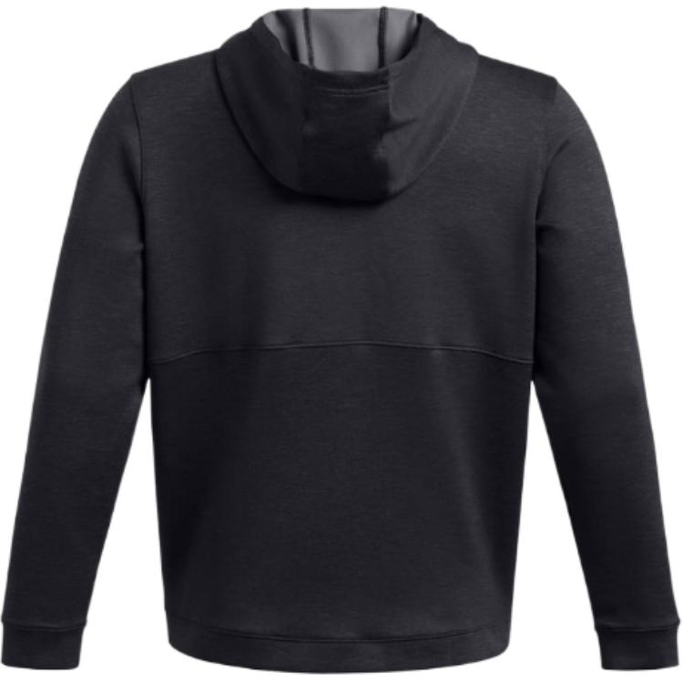 Under Armour Solid Color Comfortable Hooded Versatile Zip-Up Long Sleeve Cardigan Sweatshirt Men Outerwear Black 1387907-001