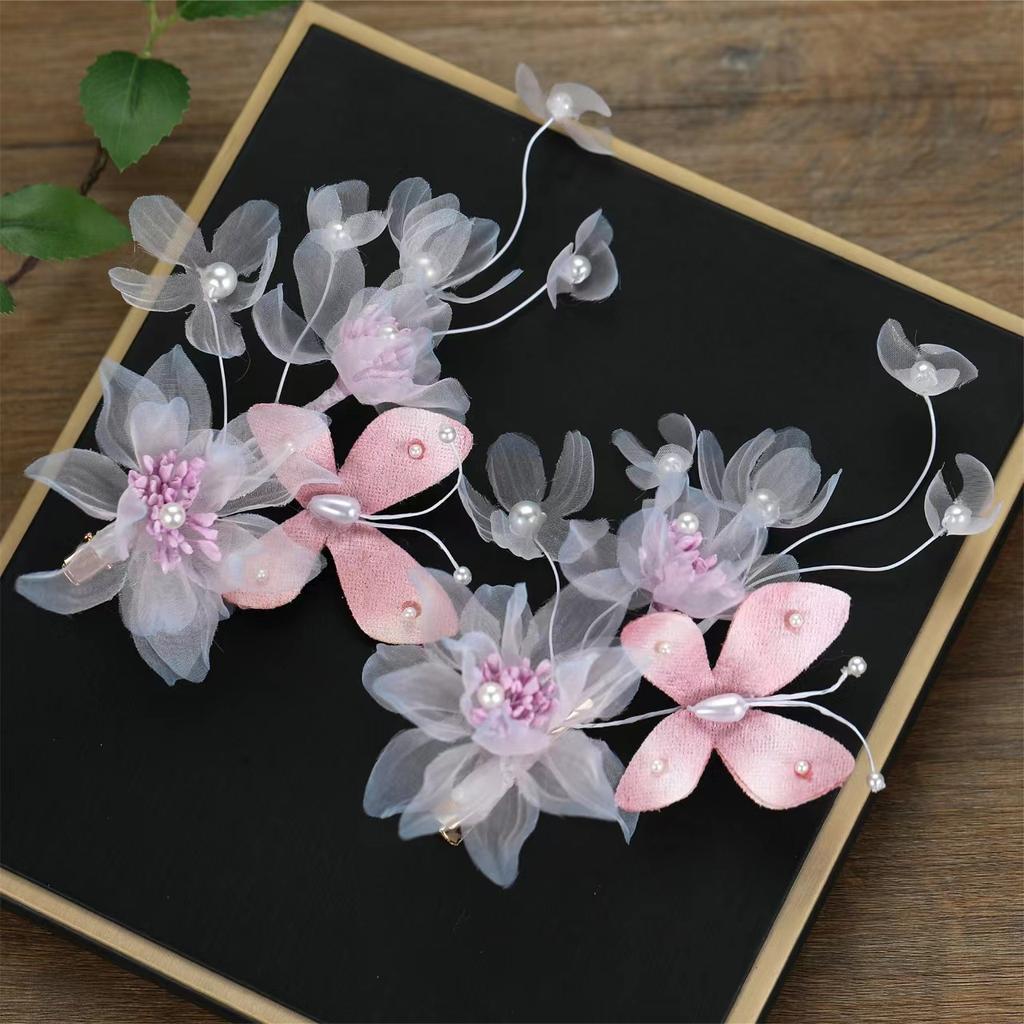 Flower Hair Clips Forks Chinese Hanfu Hair Accessories for Women Hairpin Fork Handmade Vintage Wedding Hair Jewelry Retro Crowns for Girl and Women