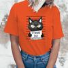 Bad Cattitude Cat T-Shirts For Women Summer Tee Shirt Femme Casual Short Sleeve Round Neck Tops T-Shirts