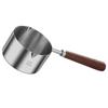 250 ml mały garnek do mleka ze stali nierdzewnej z drewnianym uchwytem, odporny na ciepło, do gotowania sosów i olejów
