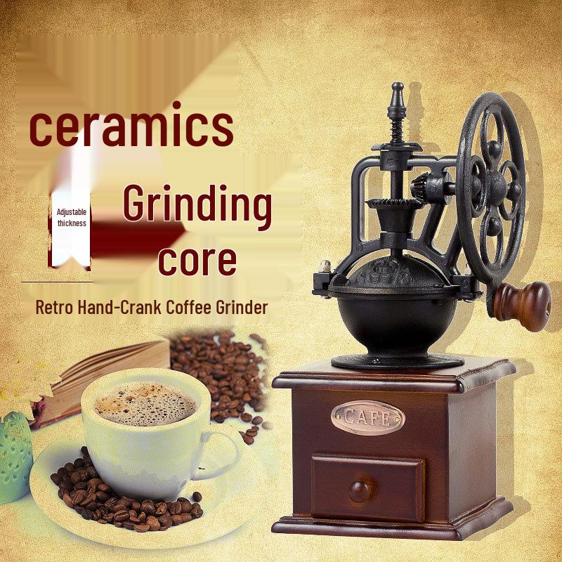 Retro Manual Coffee & Pepper Grinder - Hand-Crank Ceramic Mill