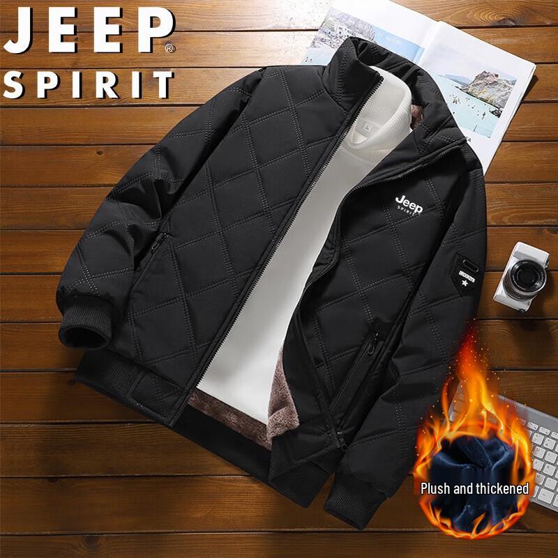 JEEP SPIRIT Men's Winter Warm Thickened Fleece-Lined Jacket