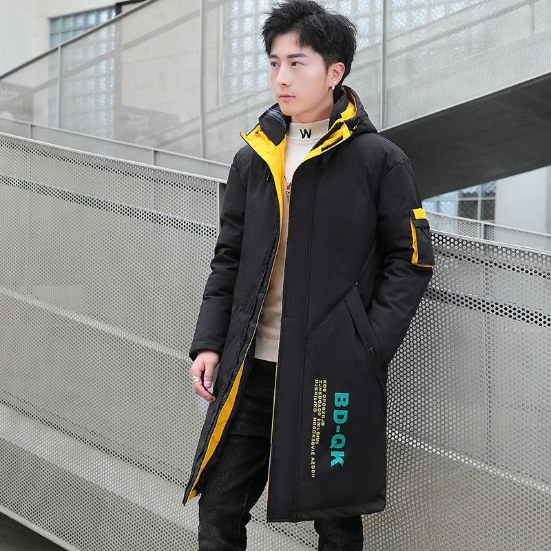 

Стеганые мужские куртки средней и длинной длины с утолщенным пухом и хлопковой подкладкой, зимние куртки с хлопковой подкладкой, мужские куртки. M