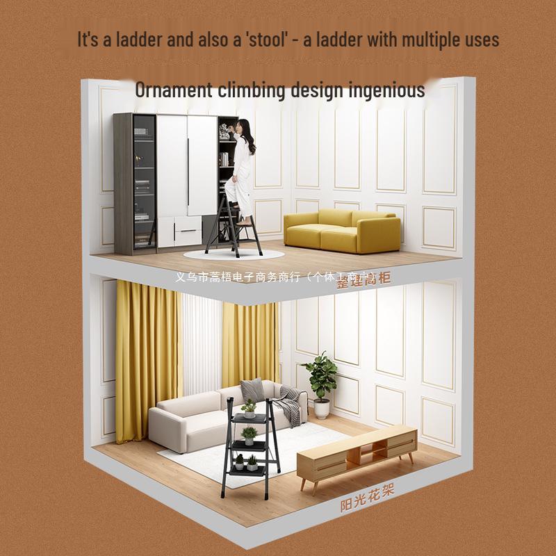 Teleskopische Klapp-A-Rahmen-Haushaltsleiter: Leicht, Multifunktional, Dreistufiges Design.