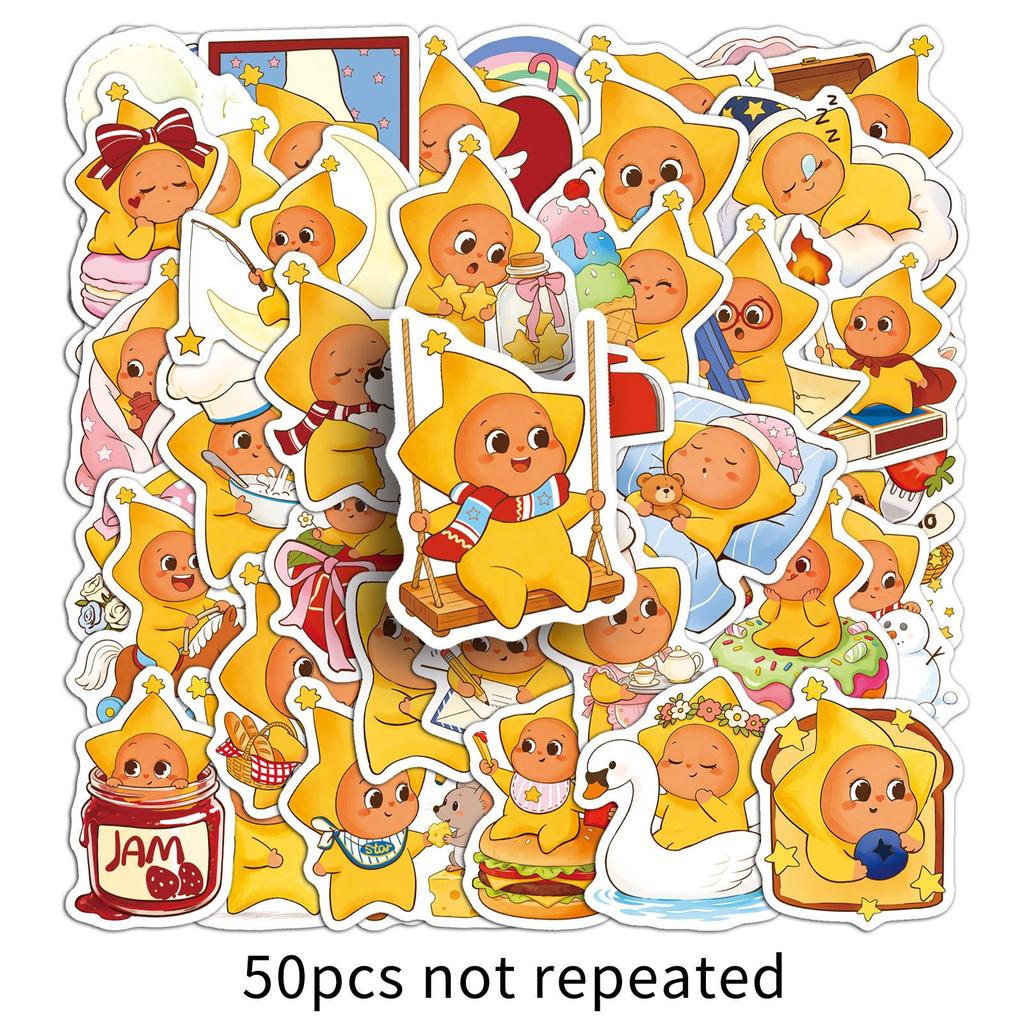 Twinkle Star Man Stickers: 50 Sheets of Cute Cartoon Stickers for Journals and Blind Box Collectibles