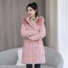 Winter Women's Cotton-padded Jacket Long Slim Fashion Large Fur Collar Women's Coat