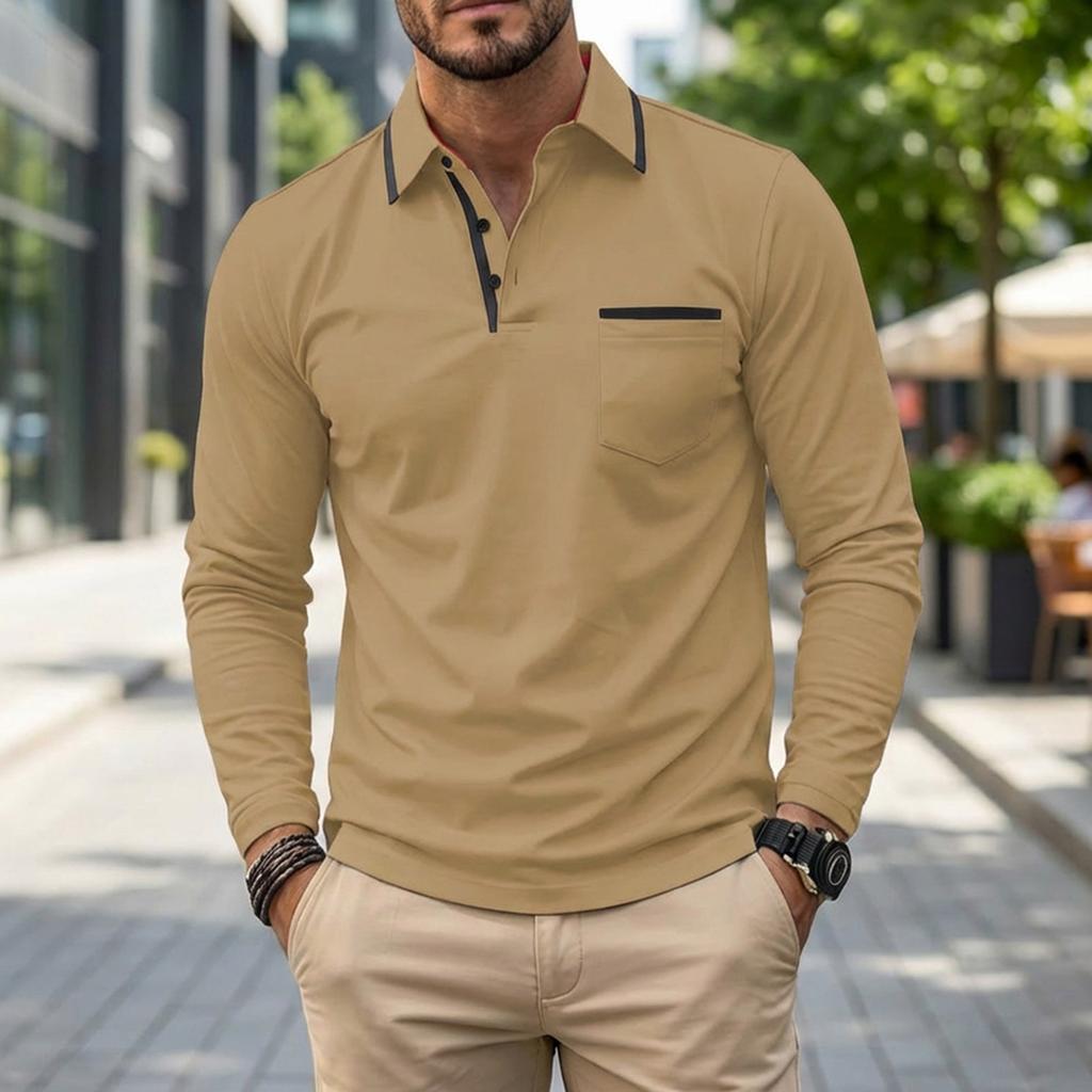 Men's Colorblock Long Sleeve Tops Men's Casual Fashion Long Sleeve Tops
