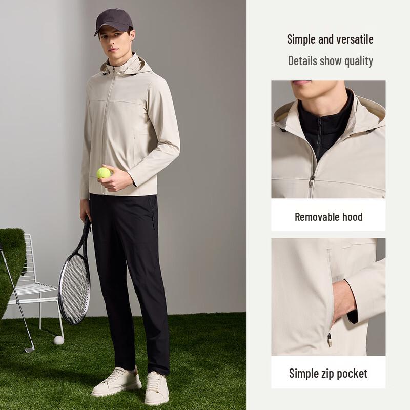 Antonio Men's Detachable Hood Windproof Casual Jacket