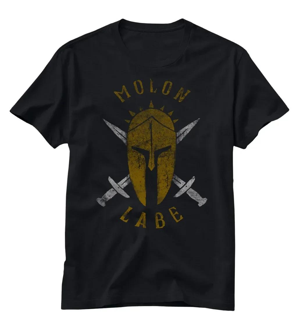 

Spartan Helmet Crossed Sword Molon Labe Mens TShirt 100 Cotton ONeck Summer Short Sleeve Casual Mens Tshirt Size S3XL S