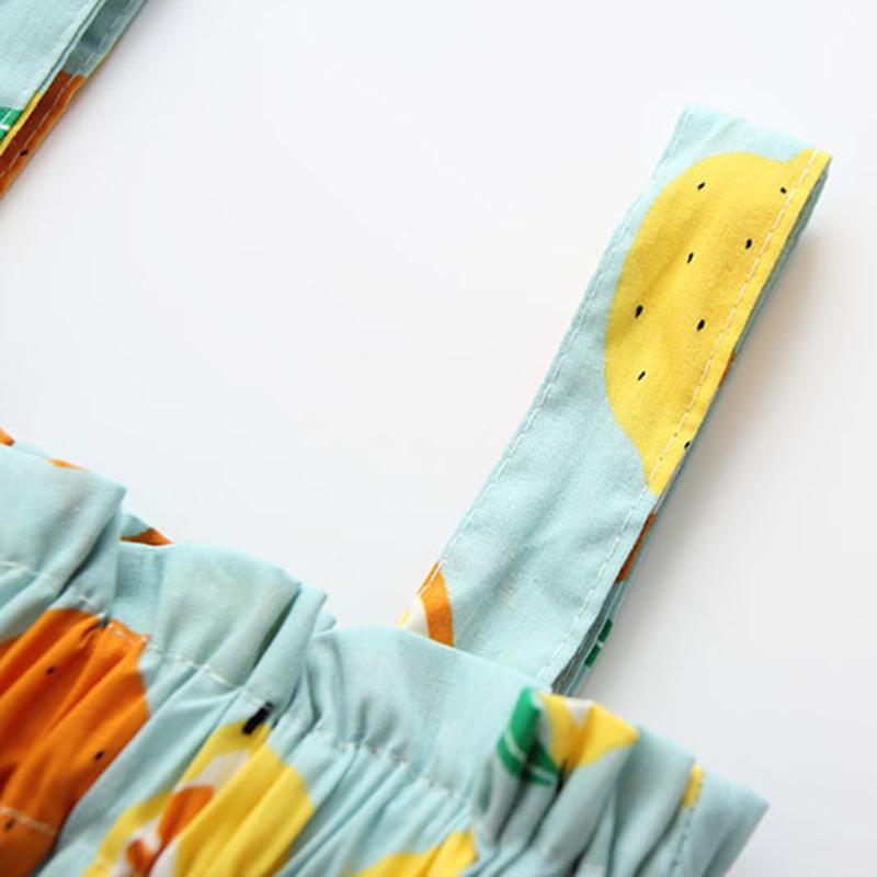 Baby Mädchen Unterkleid Niedliches Kleid mit Fruchtdruck Sommer Kinderkleid