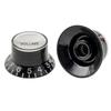 Musiclily Pro Metric Standard 2 Volume 2 Tone Reflector Knobs for Les Paul and SG Top of Left-Handed Guitars, Black/Silver (Set 4)