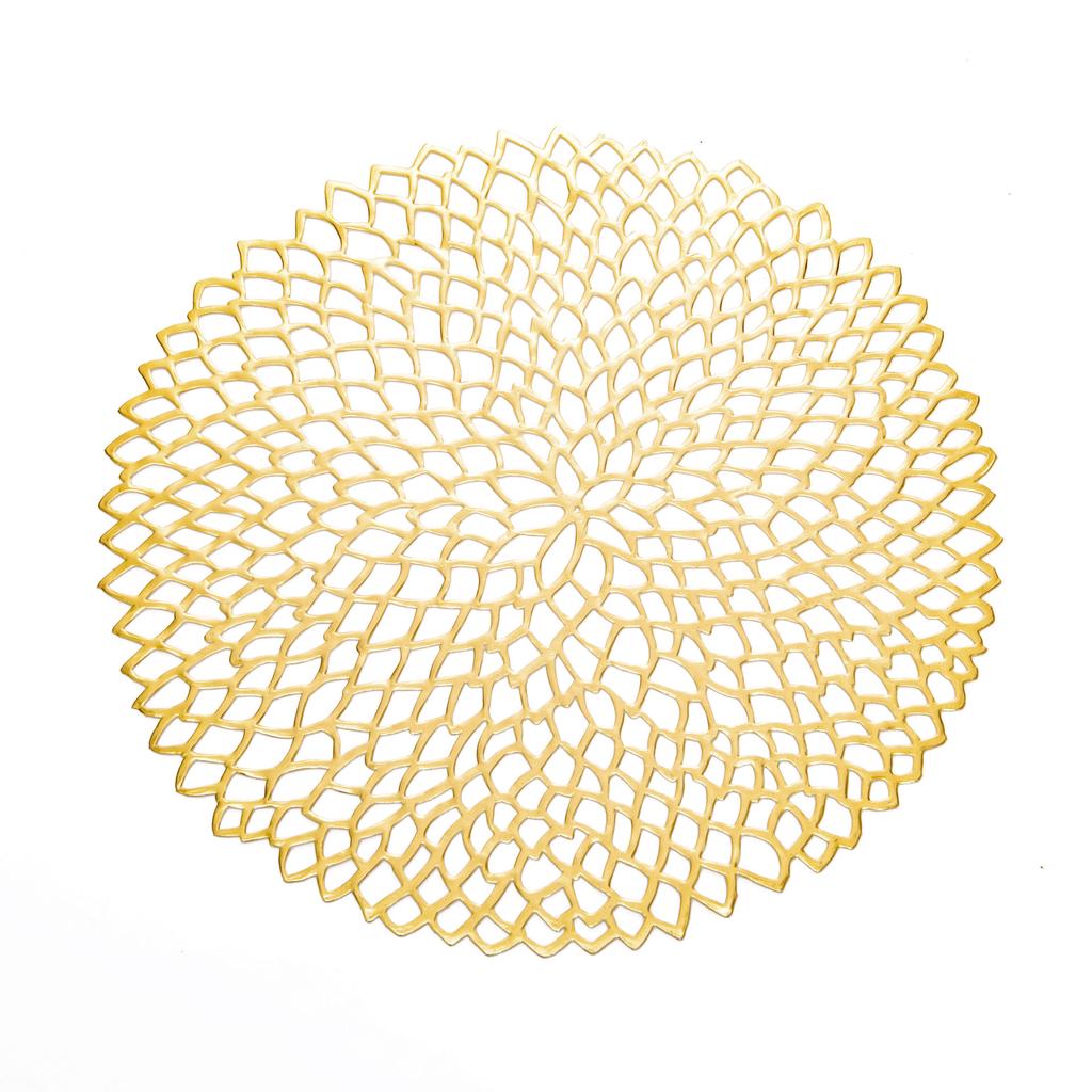 Pvc Bronzing Hollow Mat Insulation Non-slip Placemat Coffee Table Mat Table Mat Decoration Mat Western Placemat