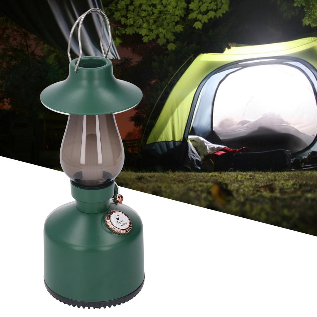 Hanging Hand Lantern Music with 1200MAH Battery Retro Camping Lights for Garden Outdoor