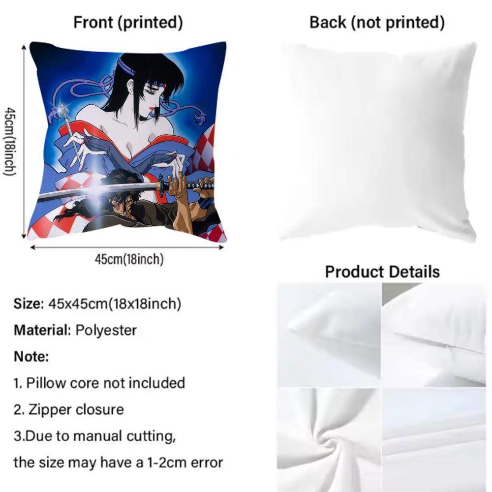 N-Ninja S-Scroll Game Cushion Cover Premium Comfort Reversible Pillow Cove -Two In One Design for Any Room & Car Interior