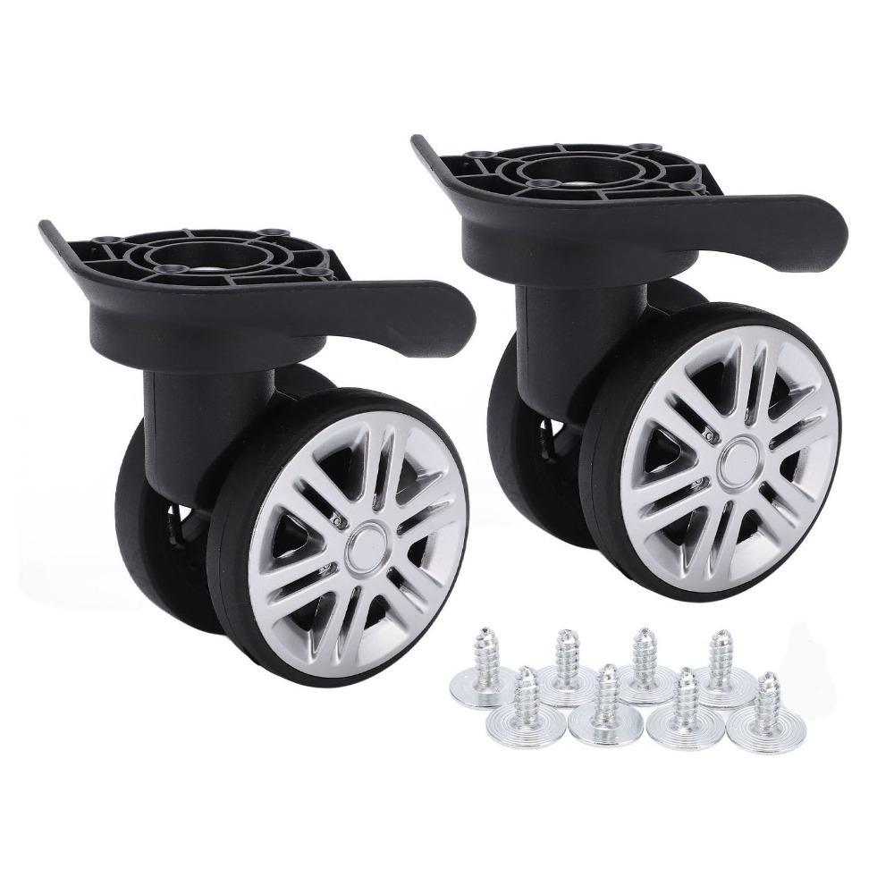 

1 Pair Double Row Luggage Swivel Wheels Mute Black Suitcase Swivel Casters Swivelling Luggage Replacement Wheels Suitcase Repair чорний