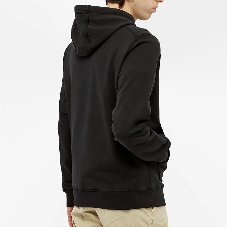 STONE ISLAND Garment Dyed Popover Hoodie 'Black' Men's 741564151-V0029