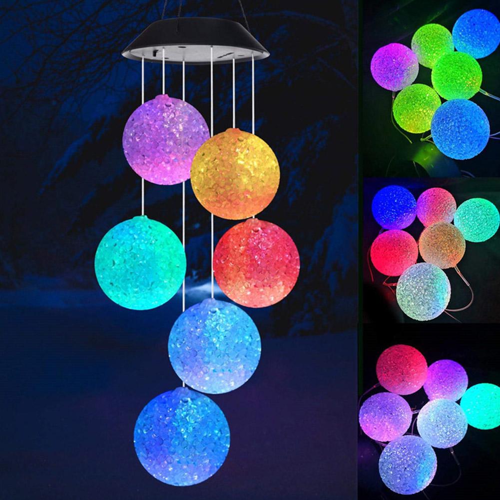 LED Solar Wind Chime Butterfly Crystal Windchime Hummingbird Color Changing Waterproof Outdoor Windchimes for Garden Decoration