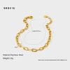 European and American simple fashion plated 18k gold stainless steel cross chain set embossed bracelet necklace DIY jewelry women