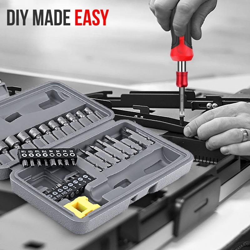 36pcs a Set Manual Screwdriver Set Hex, Star, Flat, and Phillips Bits and Socket Tools