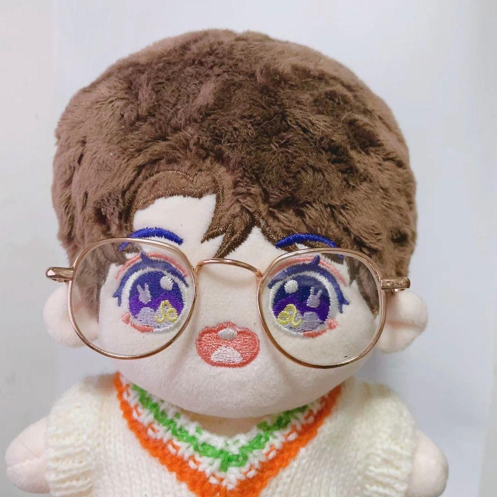 Metal Doll Glasses Round Frame Doll Accessories Creative Plush Doll Eyeglasses  for 20cm Dolls