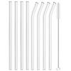 4-8Pcs Reusable Glass Straw Set High Borosilicate Smoothie Cocktails Straw Healthy Eco Friendly Drinking Straw with Clear Brush
