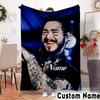 Custom Name Rap Music Malone  Throws Blanket Flannel Blankets for Couch Bed Gifts for Men Women Picnic Blanket Christmas Fan Gifts